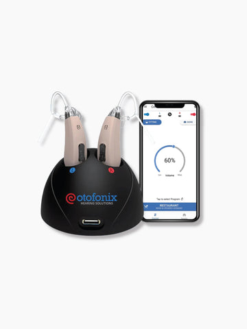 Otofonix Groove Bluetooth App Controlled & Rechargeable Hearing Aids - Beige - Behind the Ear (BTE) (Pair)