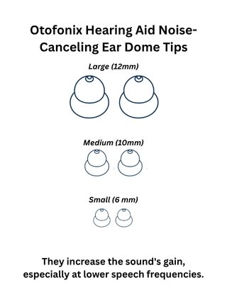 Otofonix Noise-Canceling Hearing Aid Ear Dome Tips
