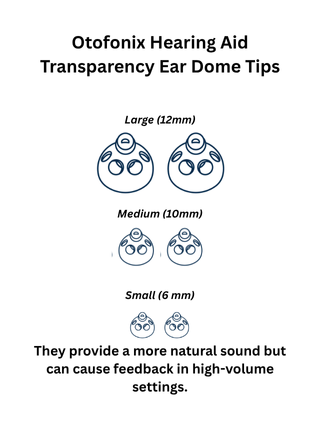 Otofonix Transparency Hearing Aid Ear Dome Tips